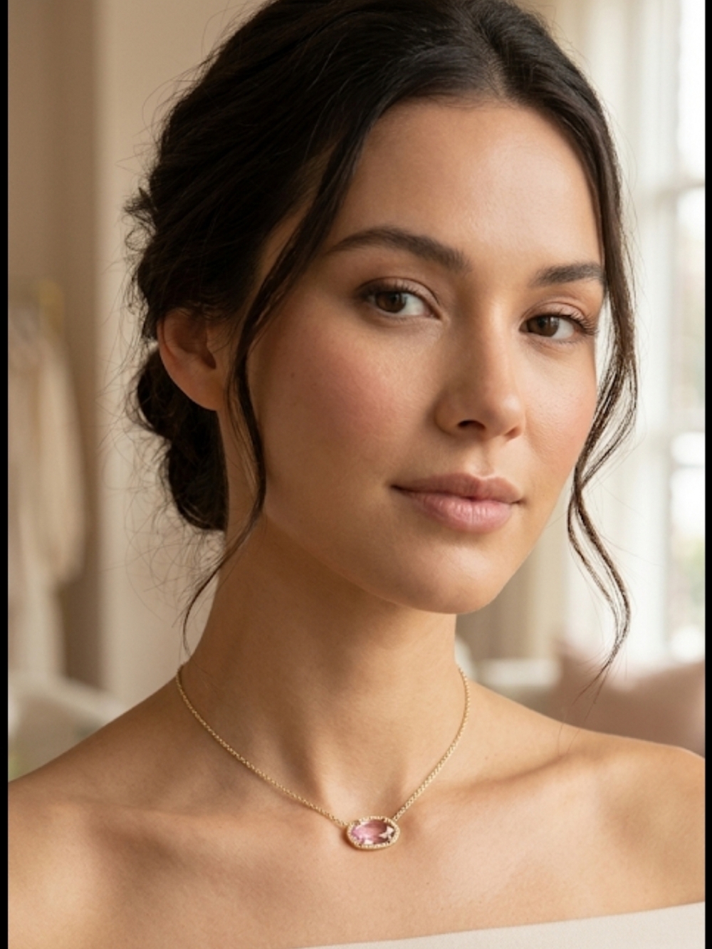 Kendra Scott Gold Choker with Pink Stone